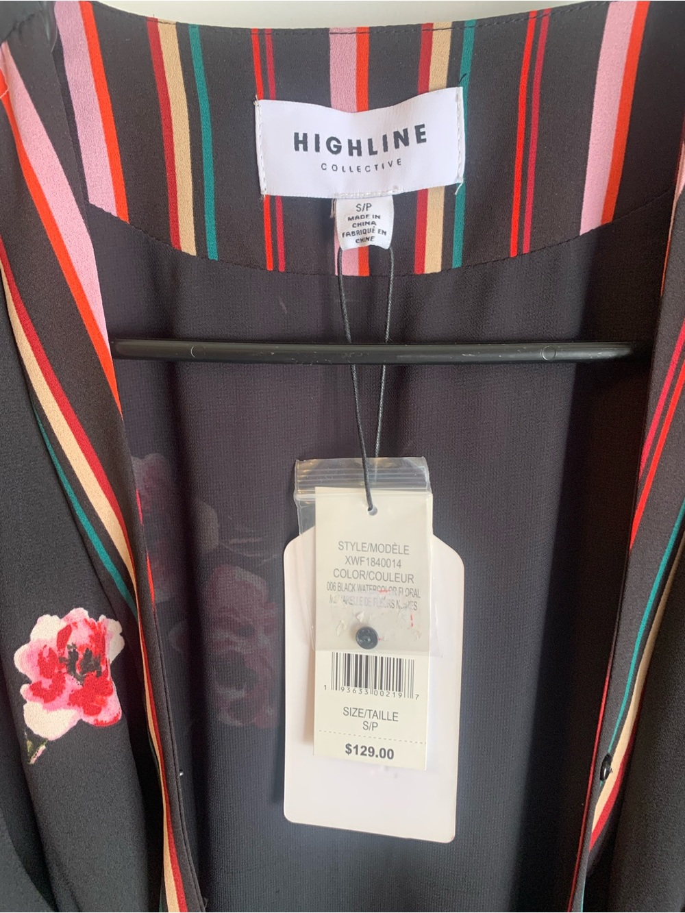 NWT Highline Collective Black Floral Wrap Maxi Dress Small MSRP $129 - Picture 6 of 6